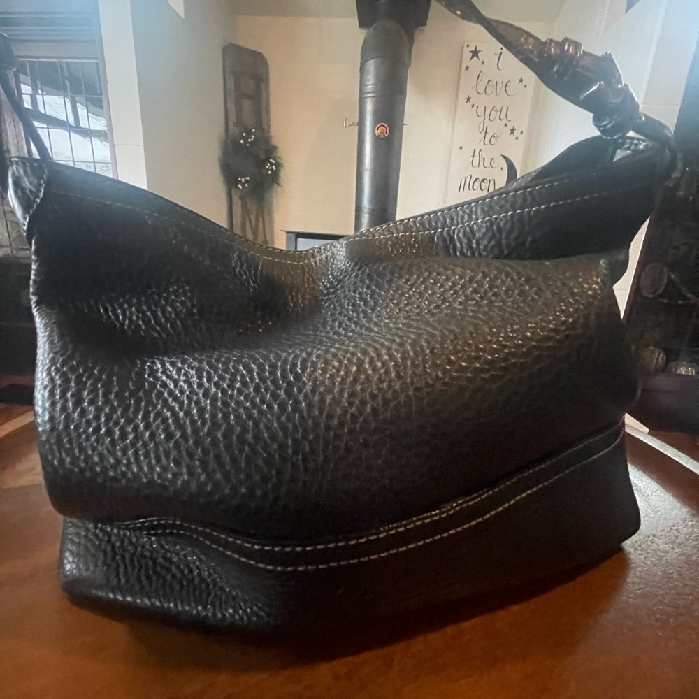 Coach Black Duffel Bag with Leather and Slouchy Design